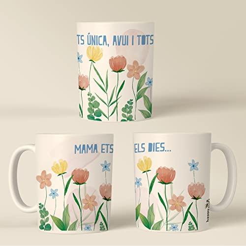 Tassa “Mama ets única, avui i tots els dies” – Regal Original i Bonic per al Dia de la Mare en Català | Ceràmica Premium | Apte Microones i Rentaplats | Caixa llesta per regalar