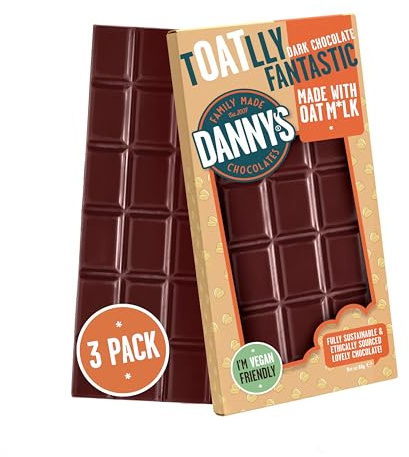 Danny's Chocolates Toatlly Fantastic Plant Based Chocolate Bar - 3 x 80g - Award Winning - Gluten Free - OAT Milk - Multipack Chocolate Bars - Vegan