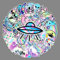 Außerirdische Aufkleber 50 Stück wasserdichte niedlich UFO Stickers für Laptop Skateboard Wasserflasche Handy Computer Auto Fahrrad Gepäck,Vinyl Rakete Schiff Aliens Aufkleber für Kinder Jugendliche