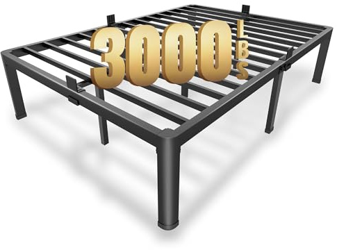 MAF 14 Inch Full Size Metal Platform Bed Frame with Round Corner Legs, 3000 LBS Heavy Duty Steel Slats Support, Noise Free, No Box Spring Needed, Easy Assembly