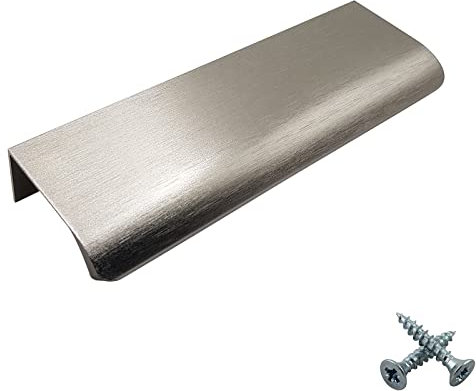 M4TEC Bar Kitchen Cabinet Door Handles Cupboards Drawers Bedroom Furniture Concealed Finger Edge Pull Handle for Wardrobe & Bedroom Cabinet Hardware Brushed Stainless Steel. VD3 Series: 128 mm