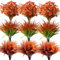 18PCS Outdoor Autumn Artificial Fall Flowers Plants Mums Decorations, Look Real Fake Fall Flowers Grass Ferns Arrangements, UV Resistant Outside Faux Fall Greenery for Pot Garden Window Box Patio Home