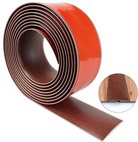 Übergangprofil selbstklebend Vinyl Übergangsleiste Bodenleiste Fußböden Abdeckleisten Holzmaserung Abdeckleisten für Fußböden Übergangsleisten Laminat Ausgleichsprofil (Rot, 600×5cm)