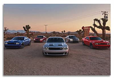 Sportwagen-Poster für Dodge Challenger SRT Hellcat Supercar dekorative Malerei Leinwand Wand und Kunst Bild Familie Schlafzimmer Dekor 50 x 75 cm