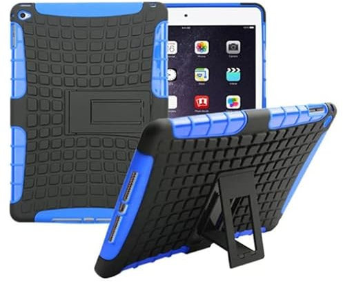 Vinciann Custodia Rugged antiurto compatibile con iPad Air 2 2014 9.7 cover stand ibrida (Blue)