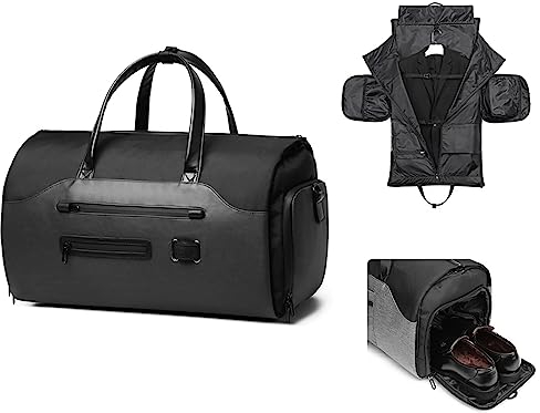 OZUKO Sacs à vêtements pour Costume de Voyage pour Homme, Sac de Voyage avec Compartiment à Chaussures et Poche Humide (Black)