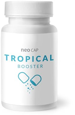 Aquario Neo Cap – Wasseraufbereiter für Aquarium mit Bio-Kohle – unterstützt gesunde Wasserbedingungen, verbessert die Klarheit, sicher für Süß- & Salzwasser – Booster Tropic, 20 Kapseln