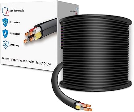 LEADTOPS 50FT 22 Gauge 22/4 4 Conductor Electrical Wire 4 Core 4x0.3mm² Cable for LED Light, Automotive, Boat Equitment