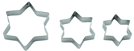 BekkiB - 3er-Set Ausstecher Stern- 3 Größen - Spülmaschinengeeignete Ausstechformen aus Edelstahl - Zum Backen für Plätzchen & Linzer Augen - 880682