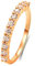 Lieson Ehering Damen, Damen Ring Rosegold 585 14K Vorsteckring Rund Diamant mit 0.03ct Trauringe Rotgold Gr. 61 (19.4)