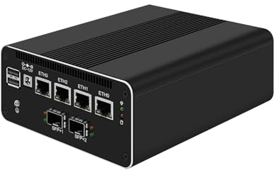 HUNSN Micro Firewall Appliance, Mini PC, VPN, Router PC, Intel I3 N305, RJ50k, 4 x 2.5GbE I226-V, 2 x SFP+ Optical 10Gbe 82599ES, Type-C, SIM Slot, TF, Barebone, NO RAM, NO Storage, NO System