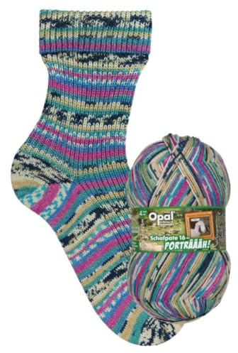 Opal Schafpate 16 Porträäh (425m) 4-fädig Garn - Wollmischung, zum Stricken von kuschelig warmen Socken mit einzigartigen Farbmustern, 11454, 1 x 100g