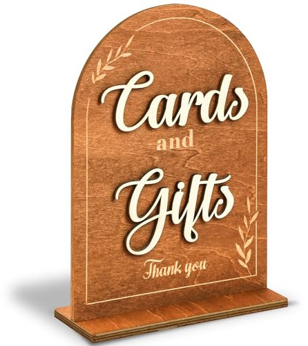 Stofinity Karten und Geschenke Schild für Hochzeit – Rustikales Geschenk und Kartenschild für Tisch, Holz-Hochzeitsschilder für Empfang, Hochzeitsdusche, Dekorationen