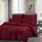Gezu Housse de Couette Hiver 140x200cm Vin Rouge Flanelle Velours Double Face Épaissie Chaude Parure de Lit Adulte Literie 1 Personnes avec 1 Taies d'oreiller 65x65cm avec Fermeture Éclair