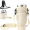 Stanley Cup Bag, Accessories Holder with Adjustable Strap & Phone Pocket for Bottles | 40 oz Stanley Cup Holder | Carry Case for Walking and Hiking (Beige Bag + Straw Stopper)