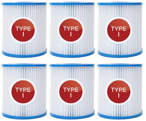 Hnemix Lot de 6 cartouches filtrantes de piscine de type I
