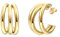 XENOX® Trio Medium Creolen - Damen Ohrringe aus hochwertigem Edelstahl, 100% Wasserfest | X2673G