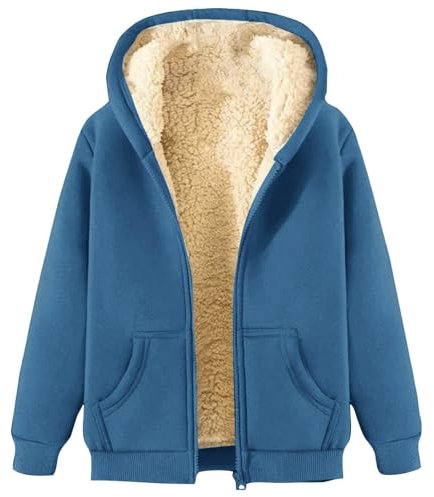 Giacca Pile Donna Con Cappuccio con Zip Invernale Pesante Teddy Giubbotto Warm Giacche In Pile Fine Fleece Cappotto Morbido Manica Lunga Sci Felpa Calda Outdoor Abbigliamento Black Friday 2024