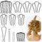12 Stück Hochzeit Haarkamm zum Stecken Metall Braut Steckkamm Haare U Form Haargabel Clips Vintage Twist Haarkämme für Damen Frauen French Comb Bun Maker Haar Styling Hochzeit Haarschmuck