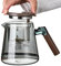 Tea Pot Di Enchanti, Teiera Di Vetro Di Separazione 'acqua Con Manico In Legno, Tea Vasaio Magico Entushing, Teapotta Di Controllo Per Tè Sciolto, Teiera Da 750 Ml Con Manico In Legno, Teie