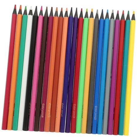 WHAMVOX 24stücke Farbstifte Großpackung Farbstifte Für Junge Mädchen Malstifte Schulbedarf Leuchtende Farben Papierstift Zeichnen Malen Schreiben