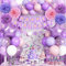 Geburtstagsdeko Lila Rosa Mädchen Deko Geburtstag Rosa Violett Pink Luftballons Geburtstag Pastell Lila Party Deko Happy Birthday Banner Lametta Vorhang für Frauen Schmetterling Geburtstags Deko