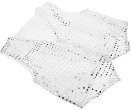 VALICLUD Paillettenweste Für Jungen Vintage-Party Paillettenweste Jazztanzkostüm Disco-Party-Jacke Glitzer-paillettenkostüm