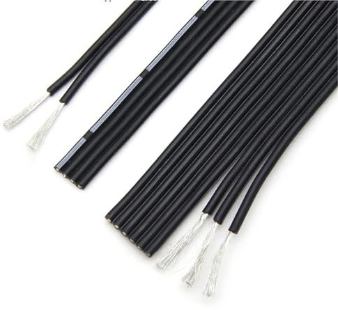 Cable paralelo de silicona de 10 m, 30, 28, 26, 24, 22, 20 AWG, multinúcleo, 2P, 3P, 4P, 5P, 6P, 8P, 10P(Black-8P,22AWG)