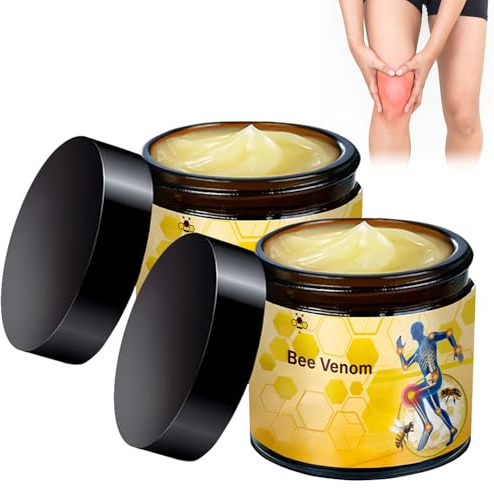 Professional Gelenke Bienengift Creme, 60g*2 Bienenvenom Creme, 2PCS Natürliche Bienengift-Reparaturcreme, Bienenvenom Knochenheilcreme Bienengiftsalbe für Knie, Rücken, Nacken, Hände