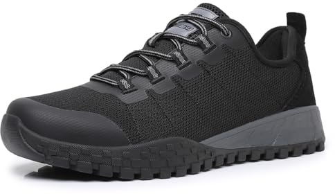 TRAILBLITZ Scarpe Trekking Uomo Traspiranti Antiscivolo Leggero Scarpa da Trekking Arrampicata Sportive All'aperto Stringate Bassa Sneakers (43 Uomo, Nero)