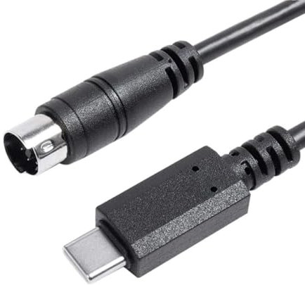 USB-C to Mini-Din MIDI 7 Pin Male Cable, Compatible with IK Multimedia iRig Series HD, HD-A, Keys I/O 25, I/O49, MIDI 2, Pro, Pro Duo, Pro Duo I/O, Pro I/O, Stream,Black (Length: 1m/3.3ft)