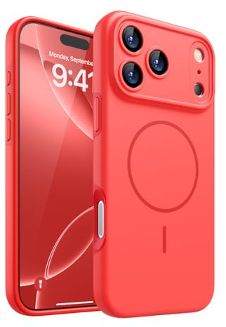 Gleecube Magnetisch für iPhone 17 Pro Hülle mit Kameraschutz [Matt Einfarbig] - Rot