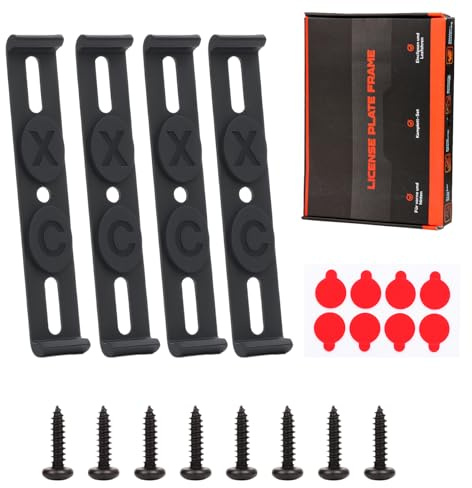 Rahmenlose Kennzeichenhalter 4er Set für Auto, Kennzeichenhalterung ohne Rahmen, Universal Auto-Kennzeichen Halterung, Robuste und Passgenaue Befestigung für PKW, LKW, Motorrad