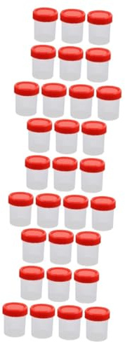 MAGICLULU 30 pièces Gobelets Échantillonnage Plastique avec Couvercles à Vis Étanches pour Collecte Urine et Usage Compact et Pratique