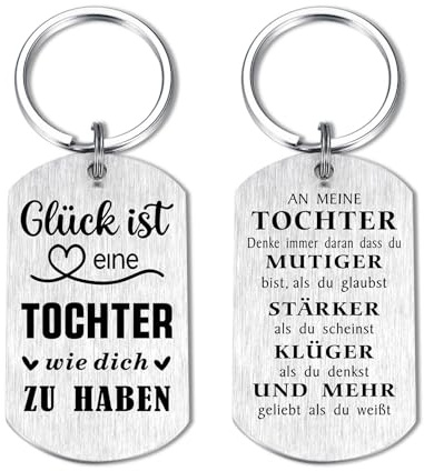 Tochter Geschenk, An Meine Tochter Schlüsselanhänger von Papa und Mutter | Schlüsselanhänger Tochter Geschenk für Geburtstag Weihnachten