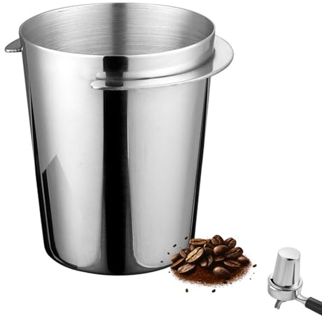Ideal Swan 58mm Dosing Cup, Coffee Accessories Espresso Barista Dosing Cup, Fits 58mm Barista Portafilter, Stainless Steel Coffee Dosing Cup, Portafilter Dosing Funnel Espresso Machine Accessories
