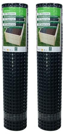 2er Set mgc24 Noppenfolie 0,9 x 6,5 m – robuste Hochbeet Drainage Folie für Innenauskleidung – Noppenbahn gegen Feuchtigkeit, Staunässe & Verrottung – wurzelfest, UV‑beständig & zuschneidbar