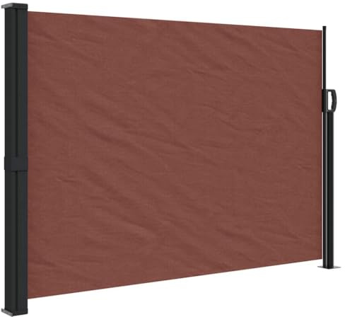 Qnhdfrt Store latéral extensible marron 140 x 300 cm pour balcon, terrasse, jardin, polyester PU, rétractable, brise-vue UV