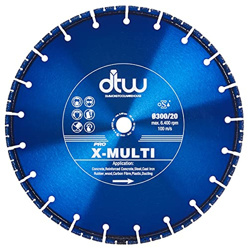 DTW Diamond Coated Multi Cutter Saw Blade Cuts Ferrous Metals Fibre Glass 300mm