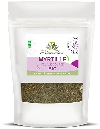 Herbes de Monde - Tisana al Mirtillo Essiccato Biologico Foglia Tagliata - Infuso Disintossicante Biologico - 1 bustina da 40g Certificata AB