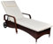 vidaXL Sonnenliege mit Rollen, Gartenliege mit Stahlgestell, Relaxliege für Garten Terrasse Pool, Strandliege Gartenmöbel, Braun Poly Rattan