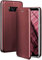 ONEFLOW Business Case für Samsung Galaxy S8 Handyhülle klappbar mit Standfunktion, Klapphülle Flipcase Cover Dünn, PU Leder Hülle mit Kartenfach, 360 Grad Schutzhülle, Weinrot