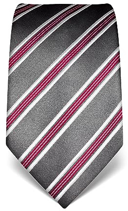 Vincenzo Boretti cravatta elegante classica da uomo, 8 cm x 15 cm, di pura seta di alta qualità, idrorepellente e antisporco, motivo a righe fucsia