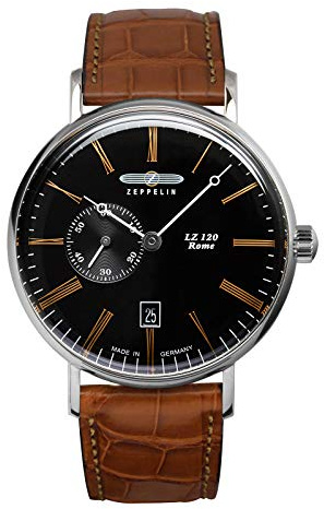 Zeppelin Herrenuhr Serie LZ120 Rome Automatik Kleine Sekunde Datum Lederband 7104-2