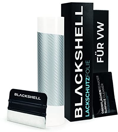 Blackshell® Ladekantenschutz Folie passend für VW Golf Plus | Typ 5M | 2004-2014 Carbon Silber - passgenauer Stoßstangenschutz inkl. Set für Folierung
