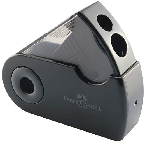 RuiLing Bleistiftspitzer mit 2 Löchern und 2 Löchern, für Bleistift, Augenbrauen, Eyeliner, Kosmetik, Schule, Büro, Schreibwaren schwarz