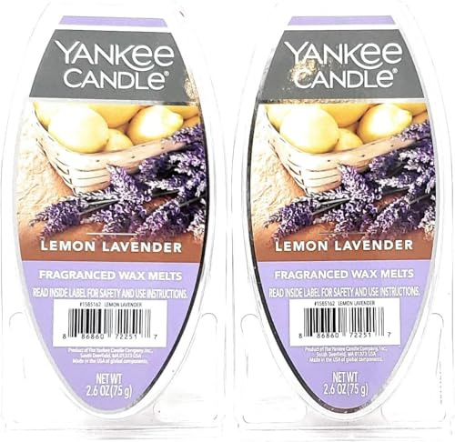 Yankee Candle Scented Wax Melts for Wax Warmers, Candle Wax Melts Refills, Long Lasting Home Fragrance, Lemon Lavender 6 Count (Pack of 2)