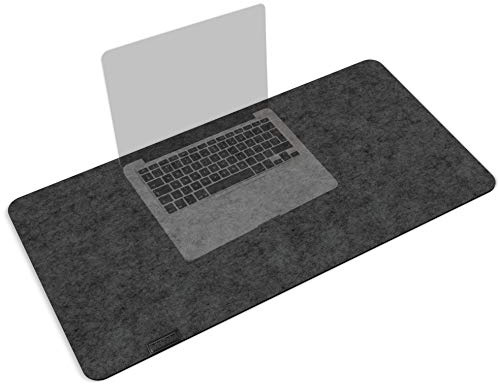 morrom 2 in 1 Schreibtischunterlage und Mousepad aus Filz, antirutschbeschichtet – 80 x 40cm, 4mm dick (Dunkelgrau)