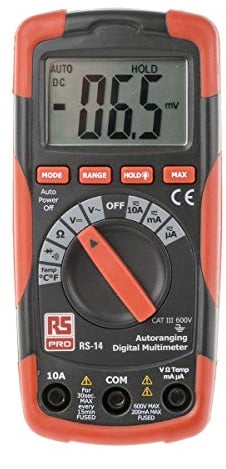 RS PRO RS14 HandDigital Multimeter, CAT III 600V ac / 10A ac, 20MΩ