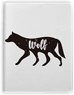 Wolf Notizbuch mit Tiermotiv, Schwarz und Weiß